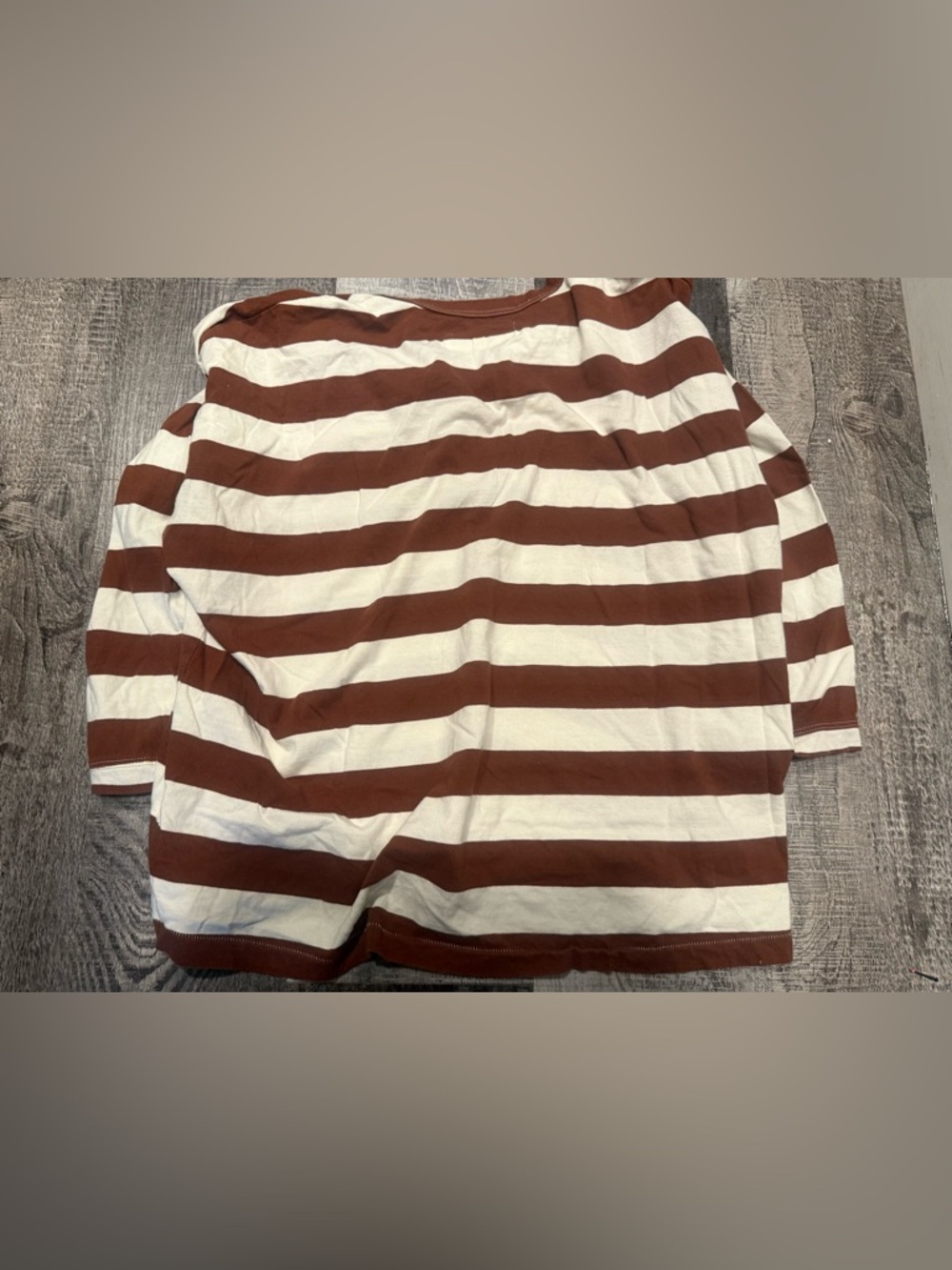 THE GREAT the shrunken Henley - cognac stripe - Picture 6 of 6